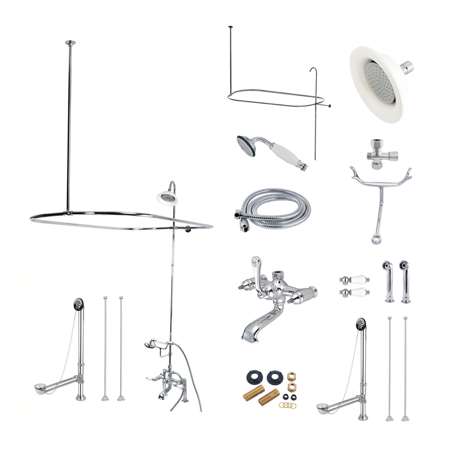 clawfoot tub shower system
