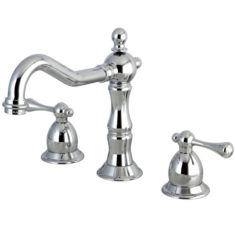 Kingston Brass KS1971BL Heritage Widespread Lavatory Faucet with Brass ...