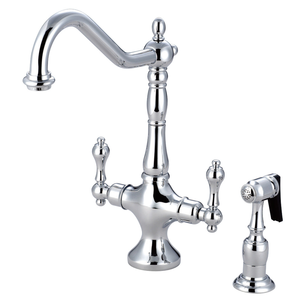 Kingston Brass KS1771ALBS Heritage Single Hole Kitchen Faucet with