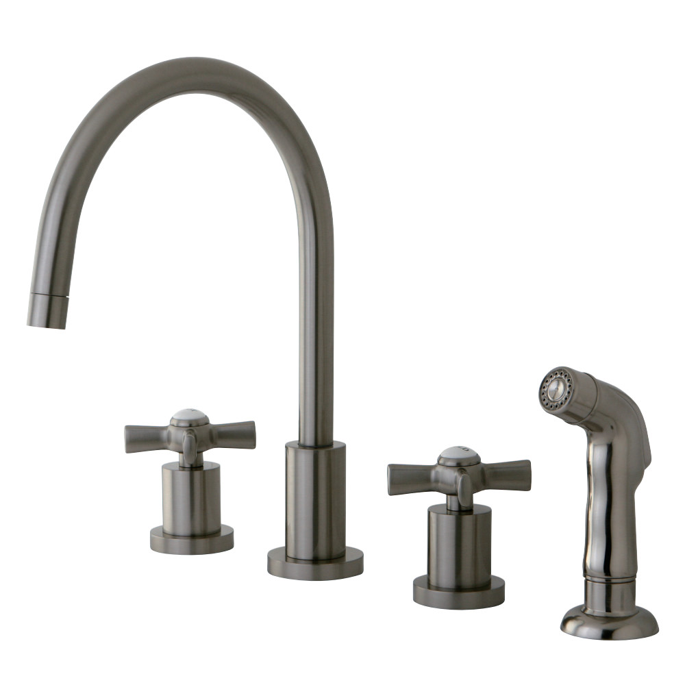 Kingston Brass KS8728ZX Widespread Kitchen Faucet, Satin Nickel
