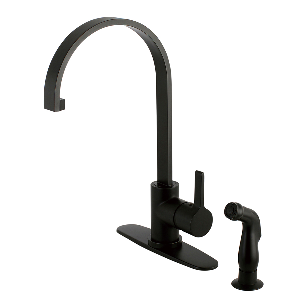 Faucetaire LS8710CTLSP Continental 8" Centerset Single Handle Kitchen Faucets with Matching Side