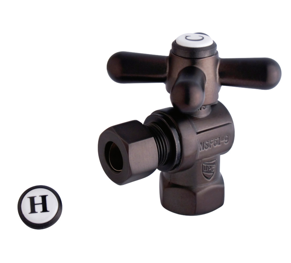 Kingston Brass CC33105X 3/8" IPS, 3/8" O.D. Compression Angle Shutoff
