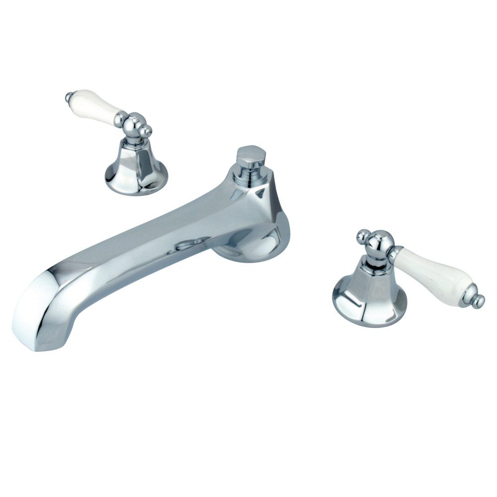 Kingston Brass Ks4301pl Metropolitan Roman Tub Filler Porcelain Lever Handle Polished Chrome