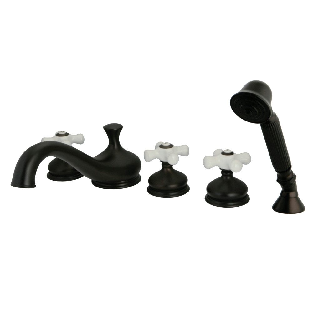 Kingston Brass Ks33355px Roman Tub Filler With Hand Shower Oil Rubbed Bronze Kingston Brass