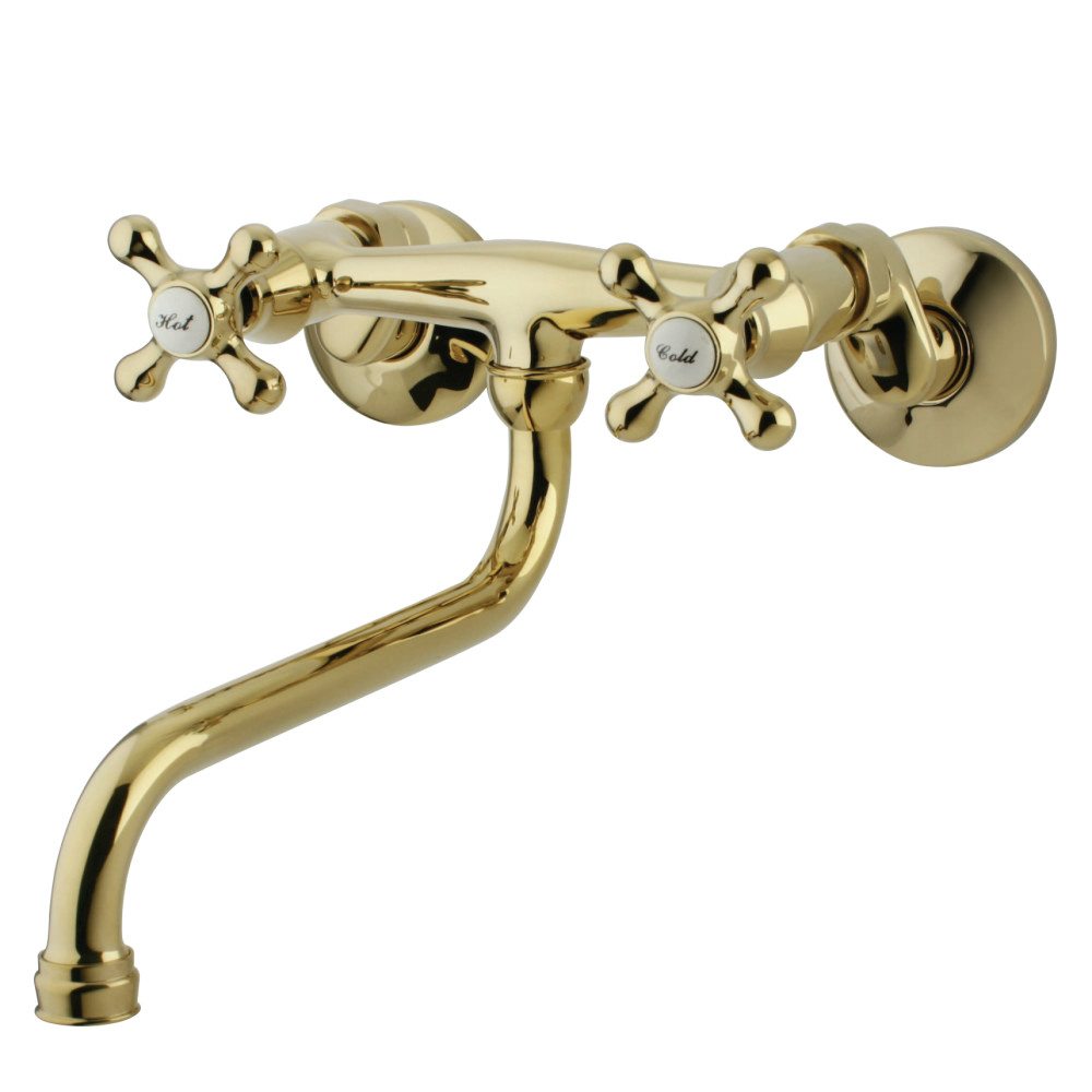 Kingston Brass KS215PB Wall Mount Down Spout Vessel Sink Faucet ...