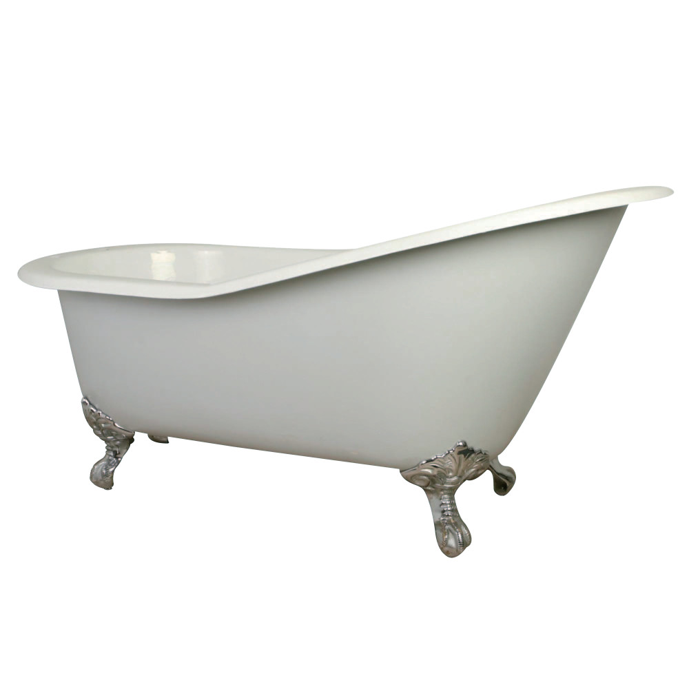 Kingston Brass Aqua Eden 61" Cast Iron Slipper Bath Tub ...