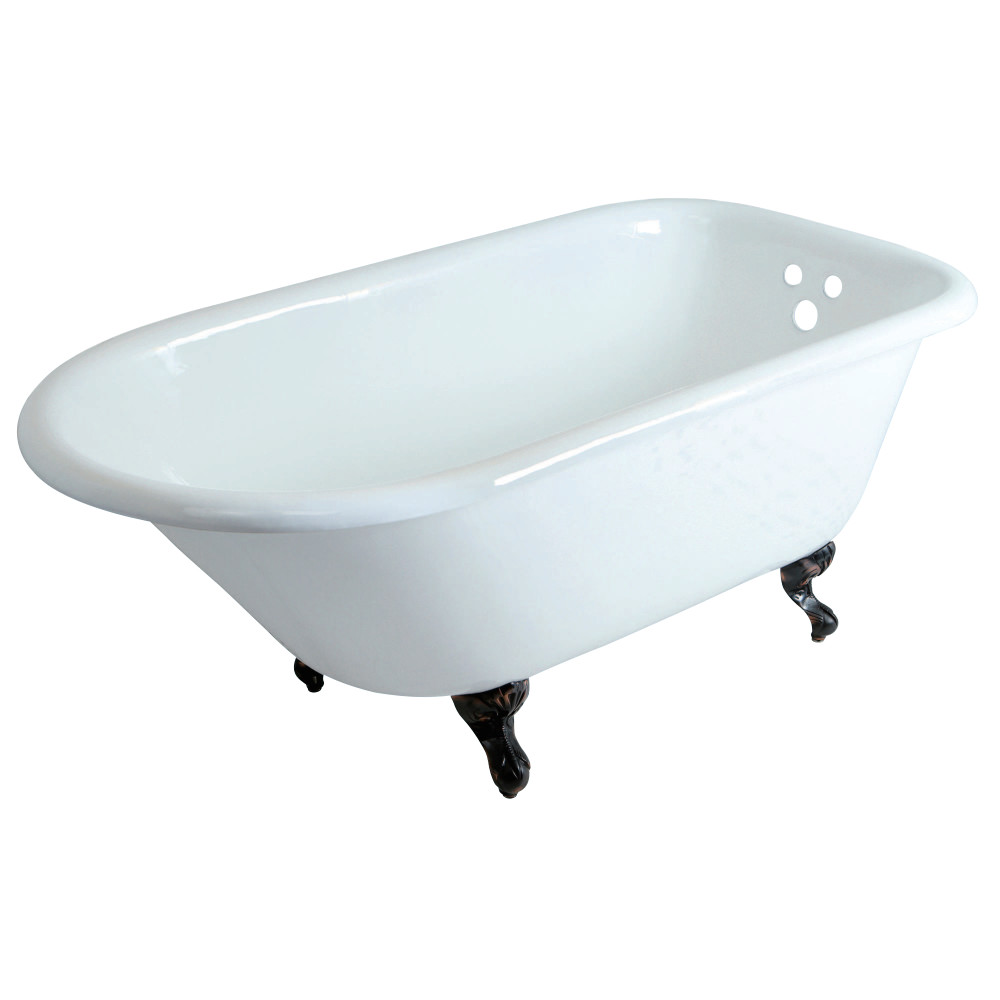 Kingston Brass Aqua Eden 60" Cast Iron Roll Top Clawfoot Bath Tub with