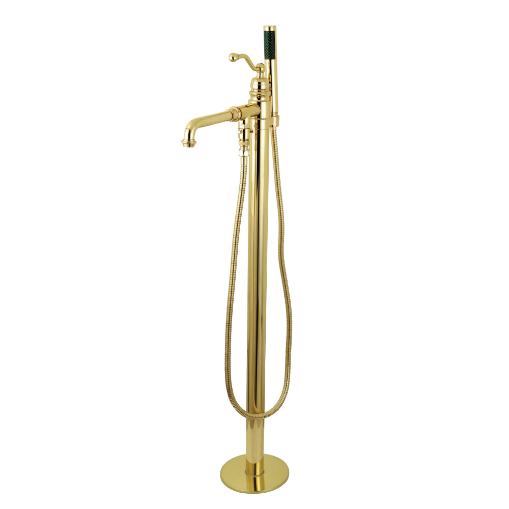 Kingston Brass Ks7032abl English Country Single Handle Freestanding Roman Tub Filler With Hand