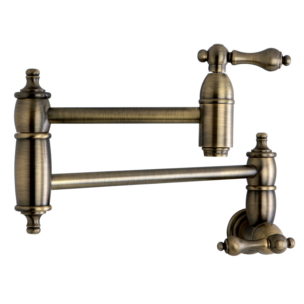 Kingston Brass KS8103DL Concord WallMount Pot Filler, Vintage Brass