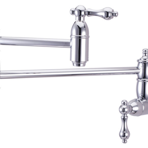 Kingston Brass KS3101AL Restoration Wall Mount Pot Filler, Chrome