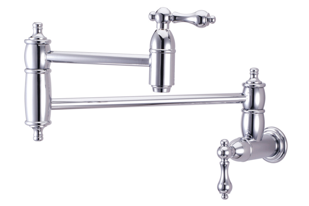 Kingston Brass KS3101AL Restoration Wall Mount Pot Filler, Chrome