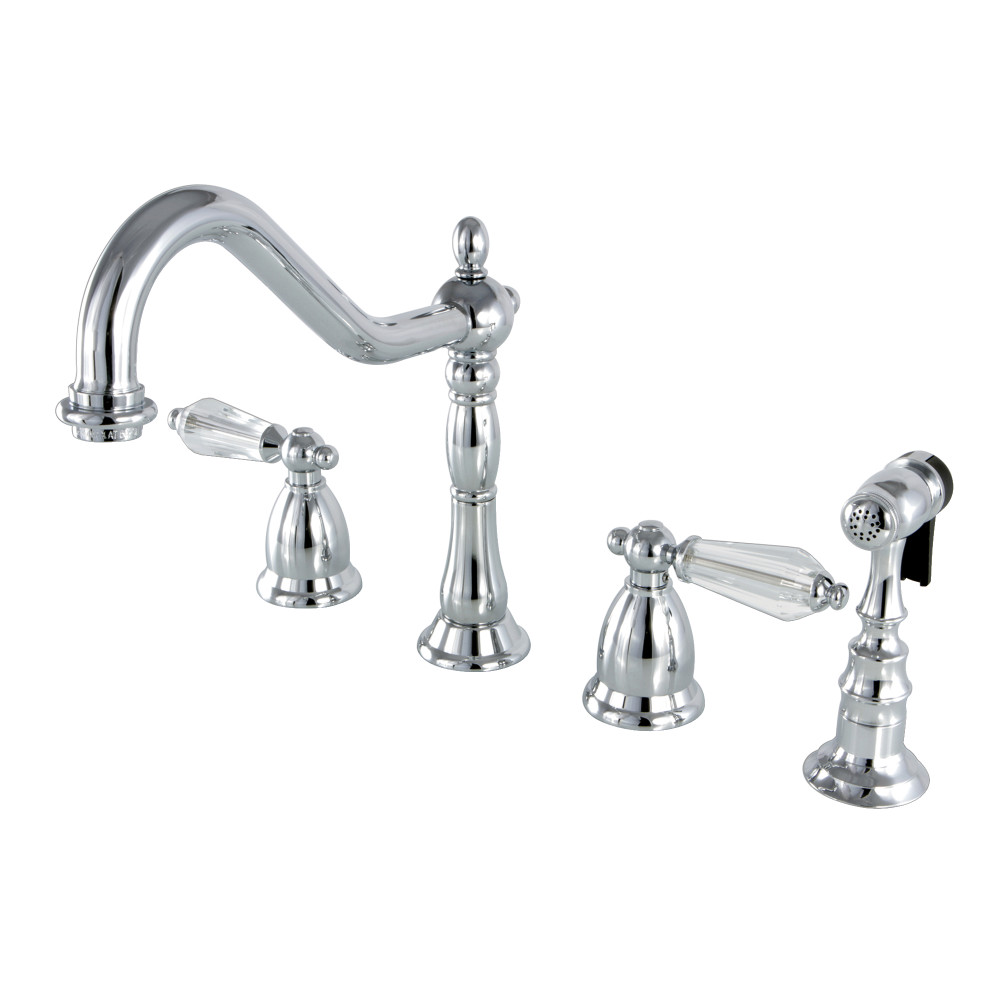 Kingston Brass KS1791WLLBS Widespread Kitchen Faucet with ...