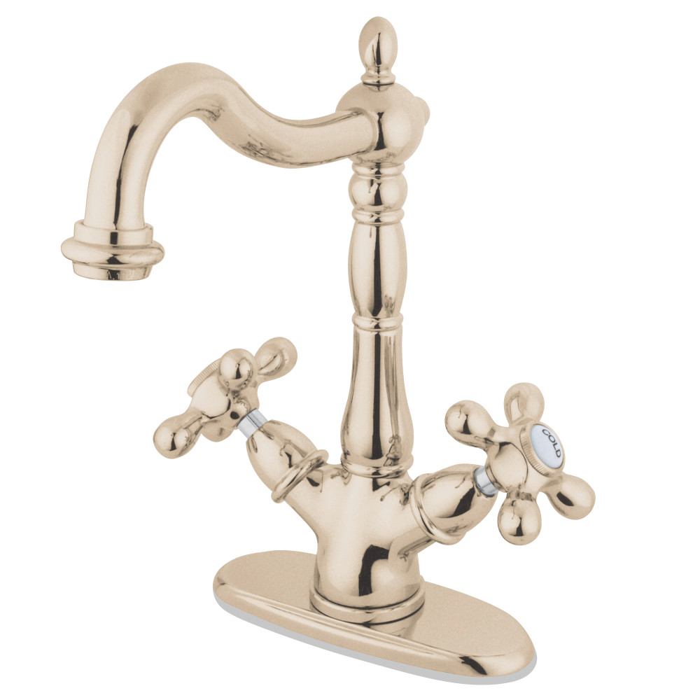 Kingston Brass KS1496AX Heritage Vessel Sink Faucet, Polished Nickel