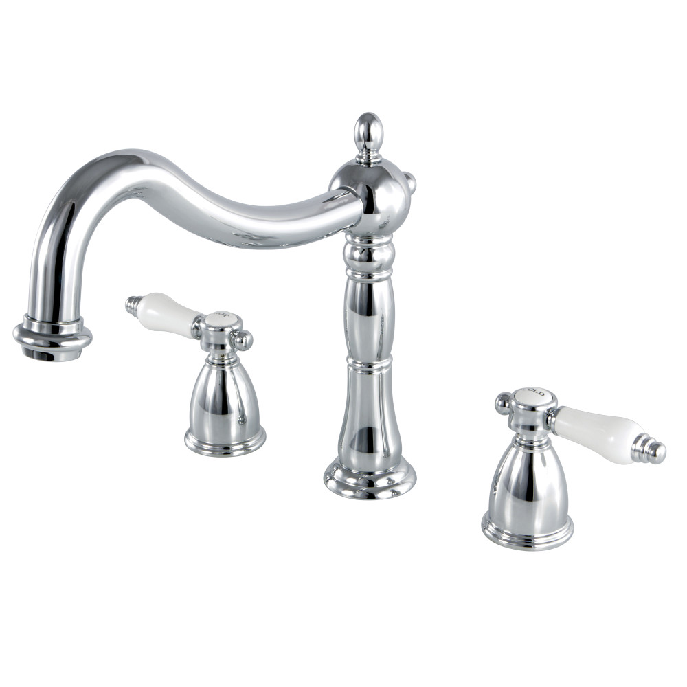 Kingston Brass Ks1341bpl Roman Tub Filler With Lever Handle, Chrome 