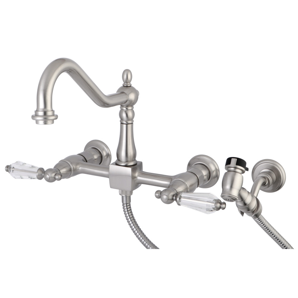 Kingston Brass KS1248WLLBS Wall Mount 8" Centerset Kitchen Faucet with