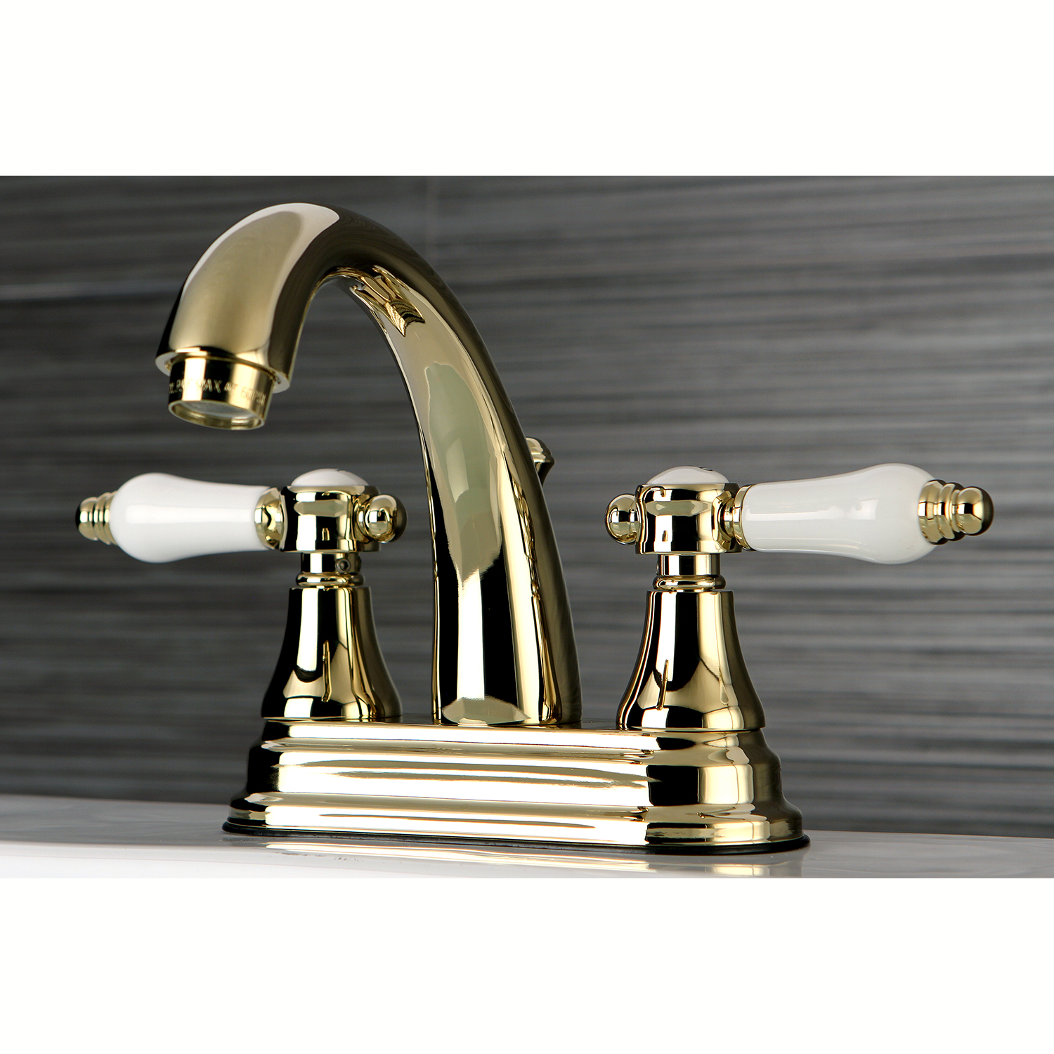 Kingston Brass KS7612BPL 4Inch Centerset Lavatory Faucet, Polished